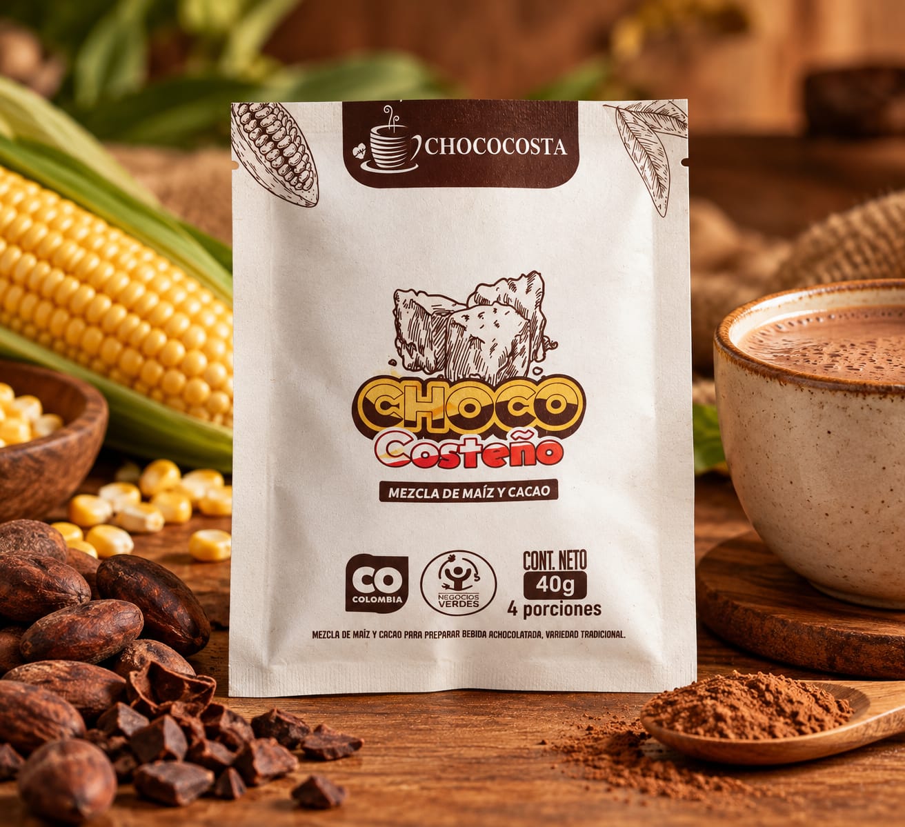 Chocolate Costeño Tradicional – 40 g | CHOCOCOSTA®